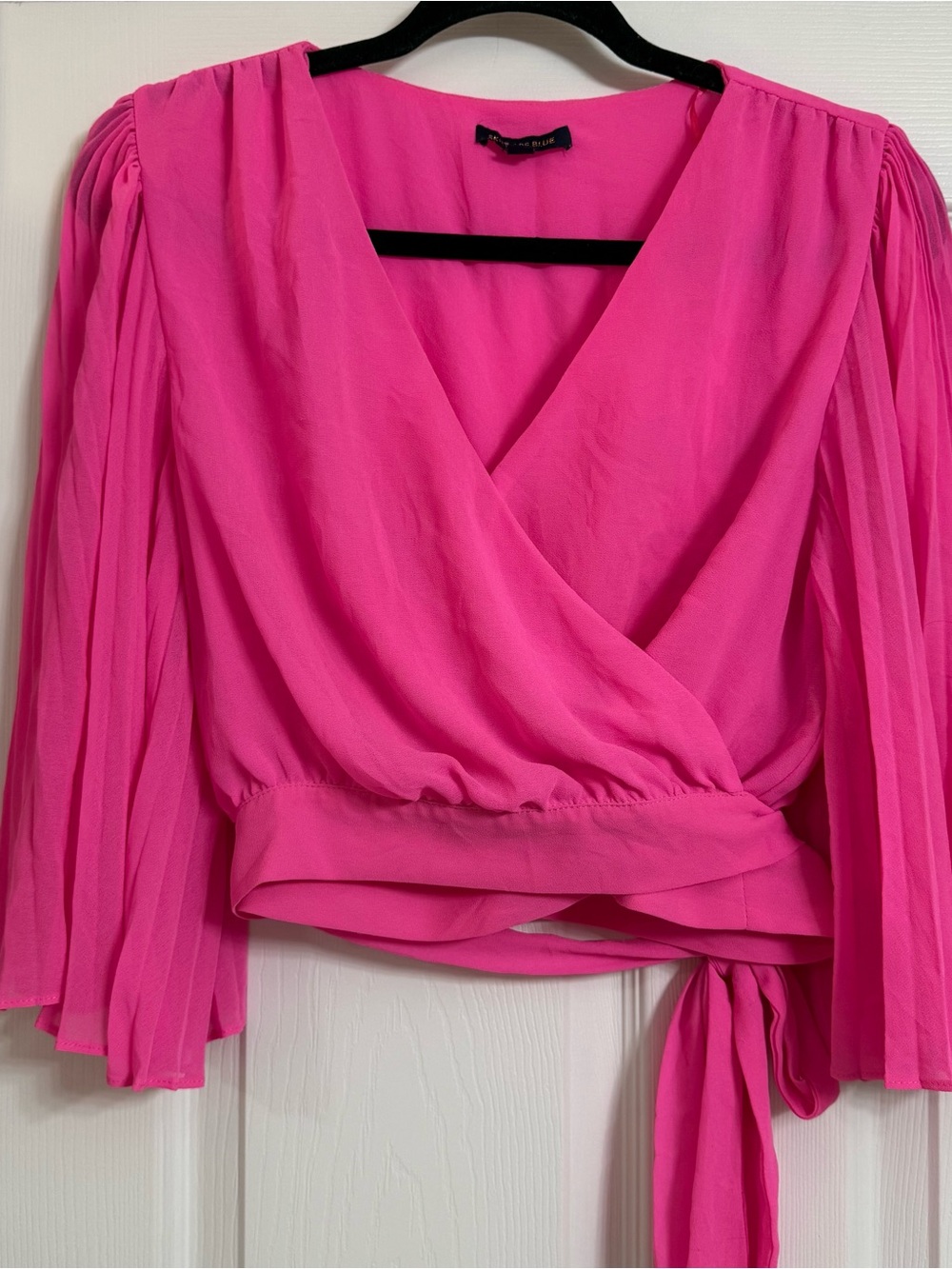 Skies Are Blue Hot Pink Wrap Blouse